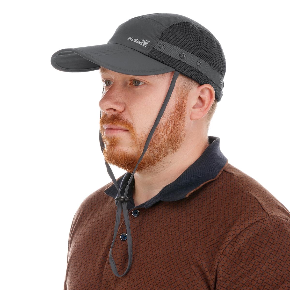 Бейсболка Helios с защитой шеи и лица, цв. Серый 