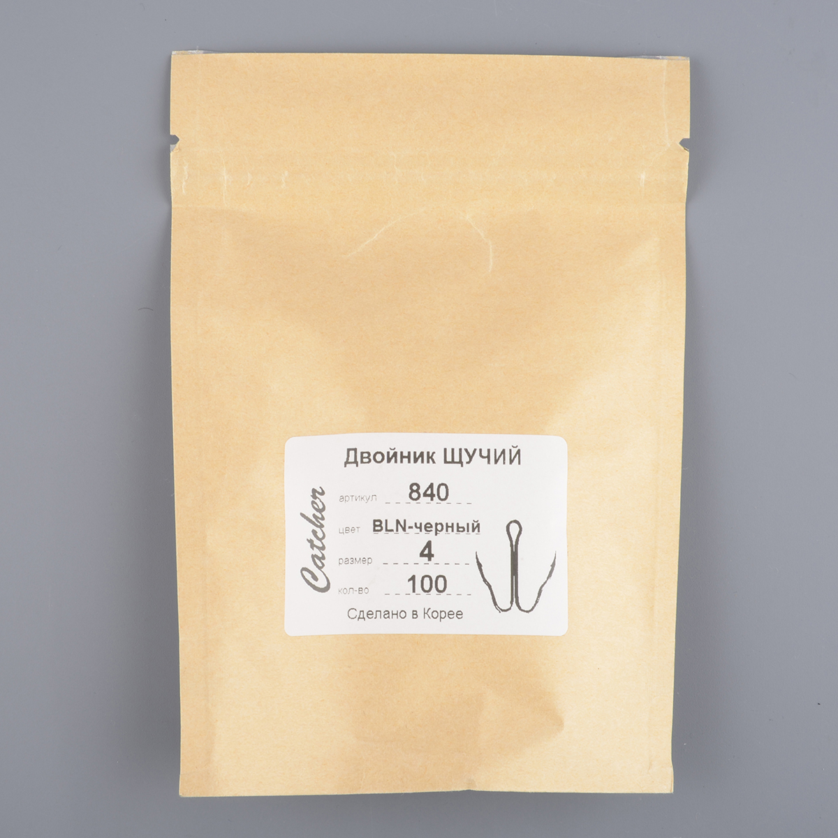 Крючок-двойник Catcher 840 Щучий 24мм № 4