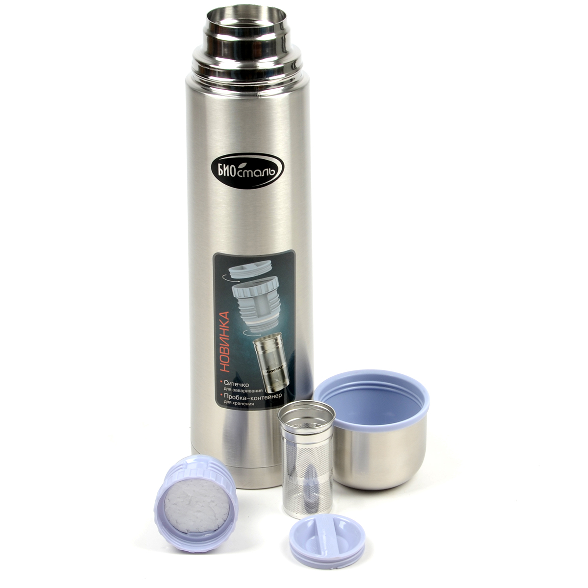 Термос Biostal узк. горло, пробка с ситечком 1,2л (NB-1200Z)