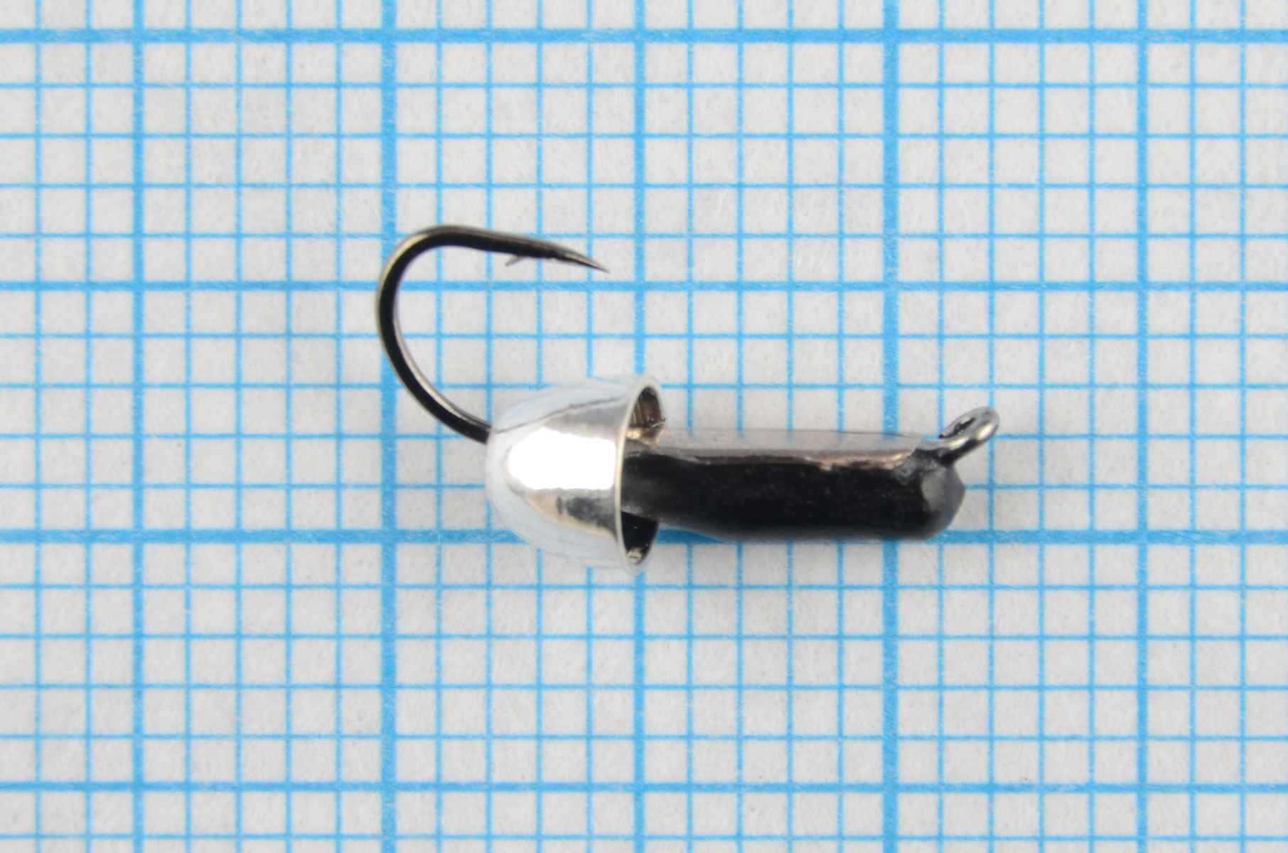 Мормышка Владимирский вольфрам Гвоздик с латунным колокольчиком серебро 2мм 0,5гр сереб/коронка