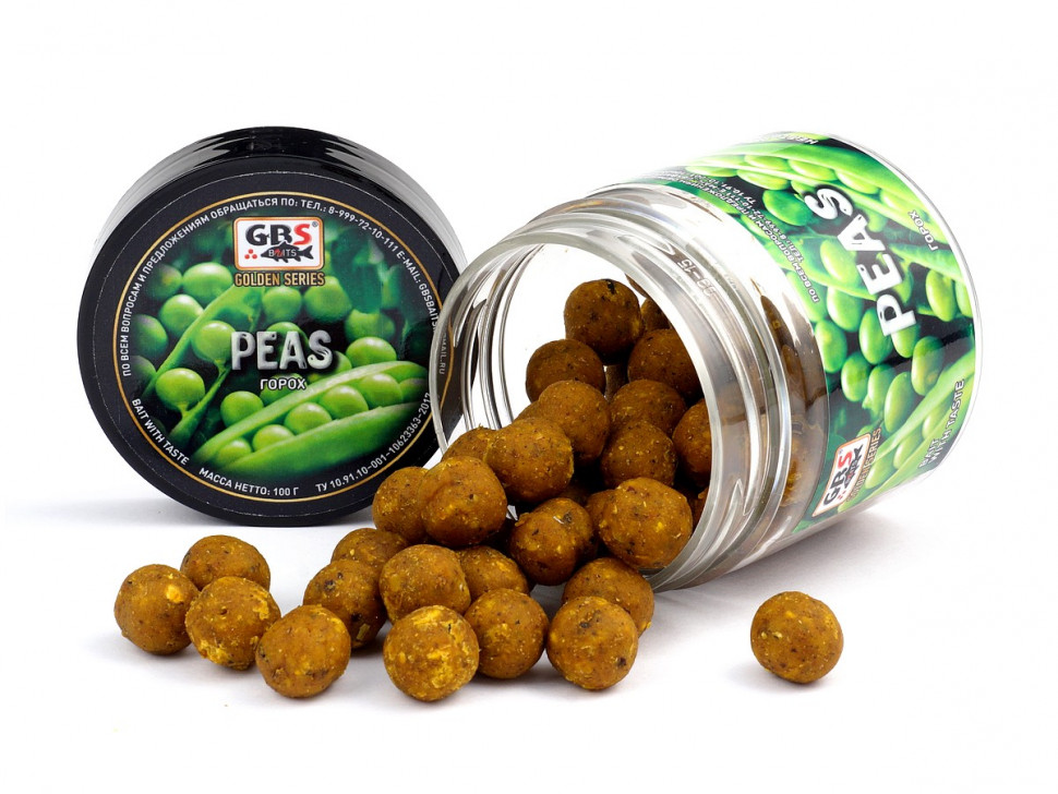 Бойлы GBS насадочные 15мм 132гр (банка) Peas Горох