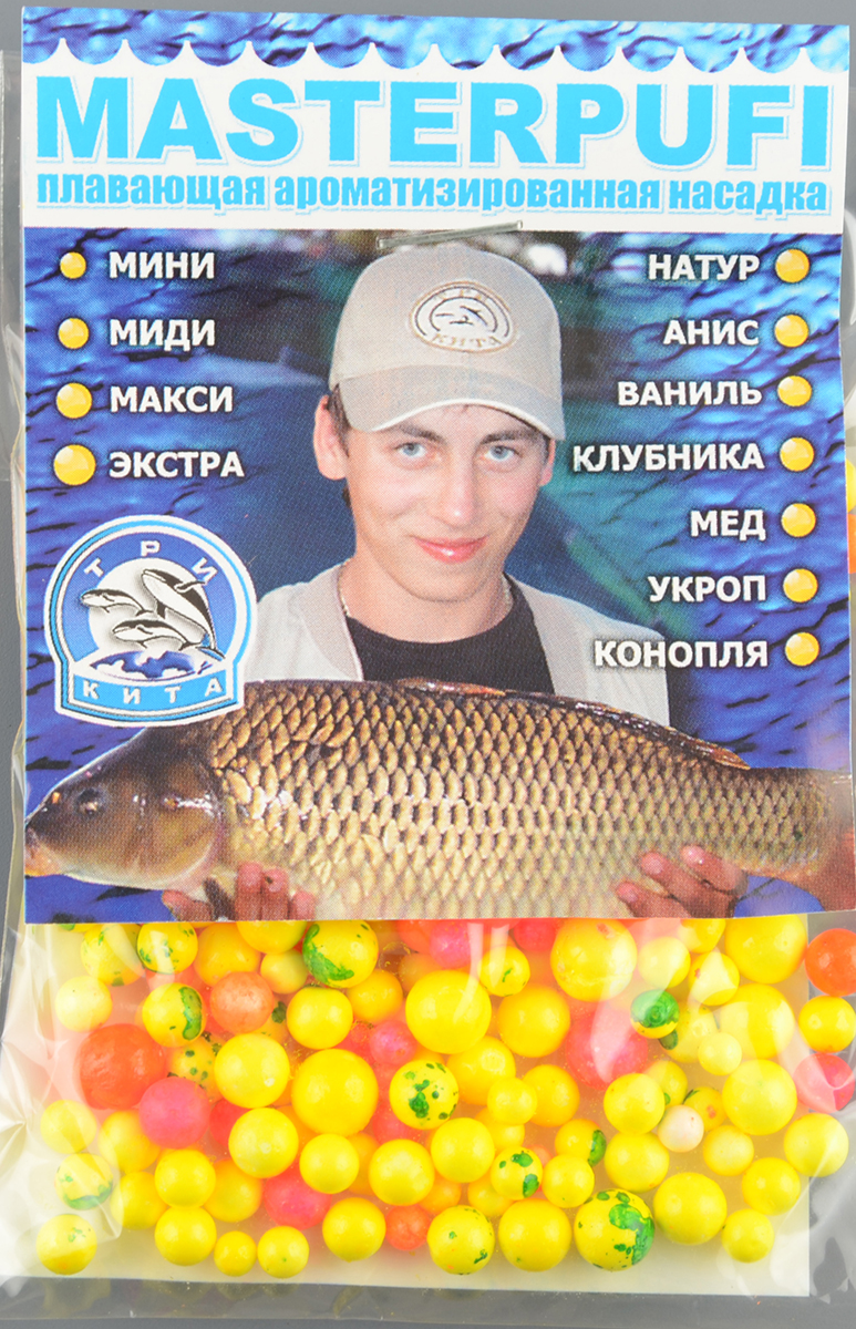 Плавающая насадка Три кита Мастер Пуфи d-9мм ассорти клубника
