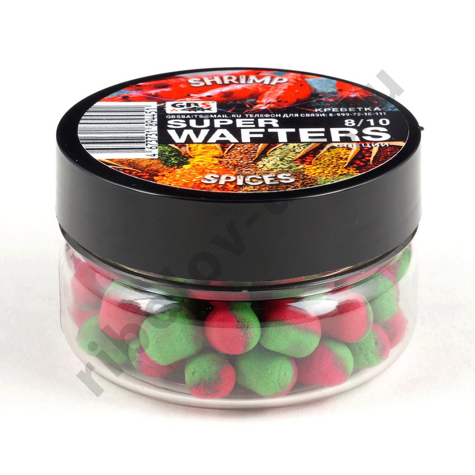 Вафтерсы (wafters) GBS нейтральной плавучести 8x10мм Креветка Специи