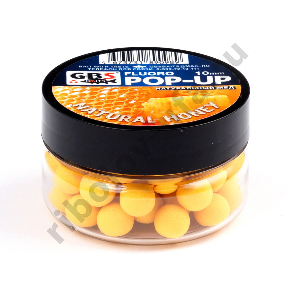 Бойлы GBS Baits Pop-up плавающие 8мм (банка) Natural Honey Натуральный мед