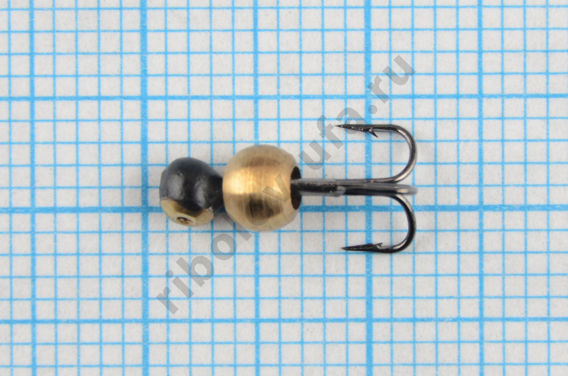 Мормышка Владимирский вольфрам Дъявол-Дробинка подвесной тройник с латунным шаром з/к 2,5мм 0,35гр