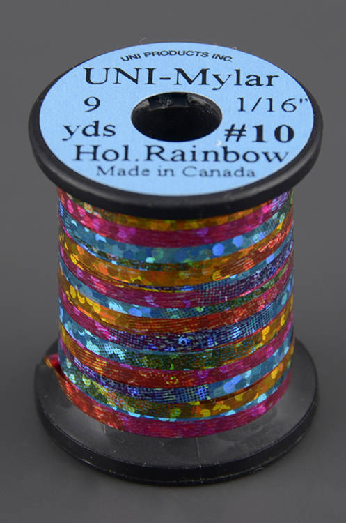 Плоский люрекс UNI-Mylar #10 Holographic Rainbow 1/16 in