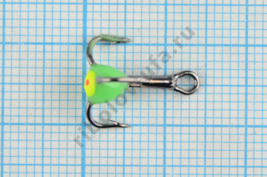 Тройник Dag Master Капля с глазком Зеленый с кр.Mustad №10 UF