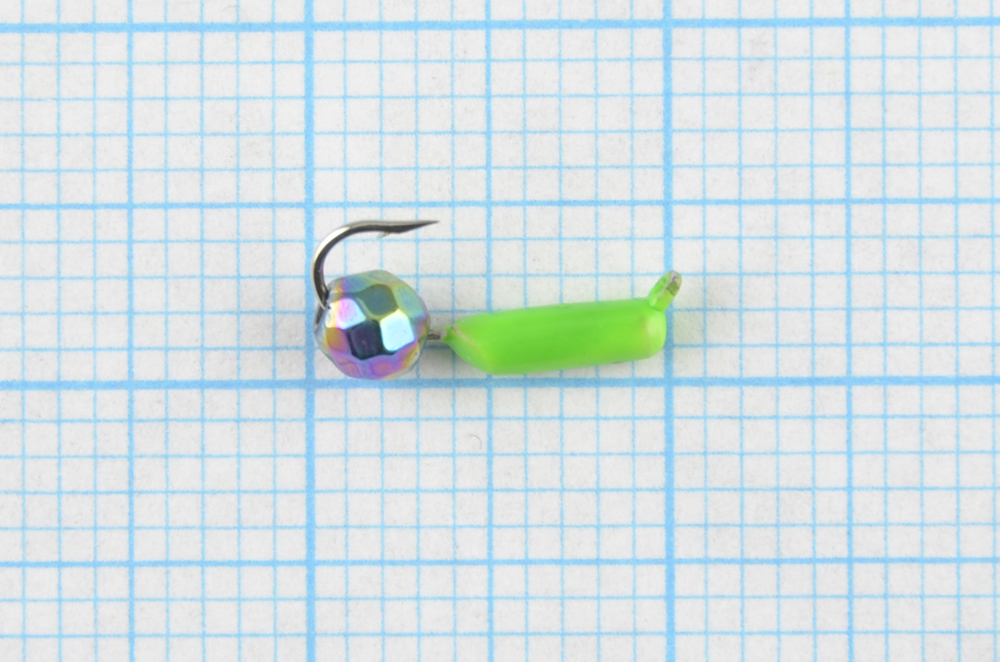 Мормышка Wormix точеная вольфрамовая Столбик d=1,5 с граненым шариком Хамелеон (зеленый) арт. 474