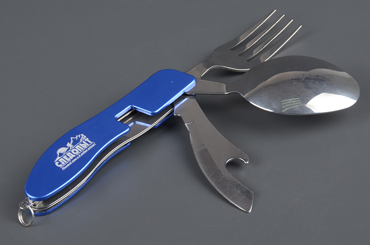 Набор столовых приборов Следопыт P53 (ложка, вилка, открывашка) в чехле на блисере