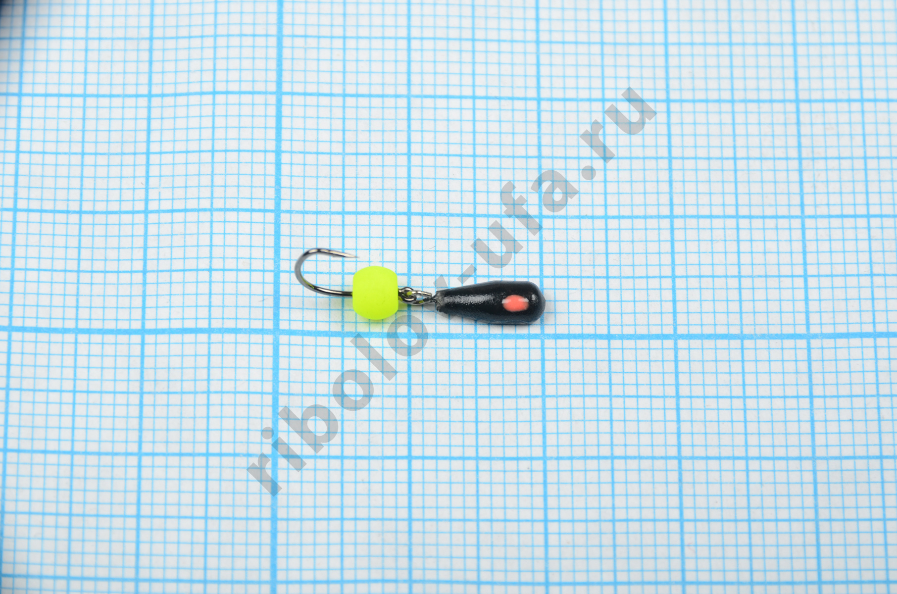 Мормышка Владимирский вольфрам Капля-Дипломат с шариком неон желтый 3мм 0,7гр