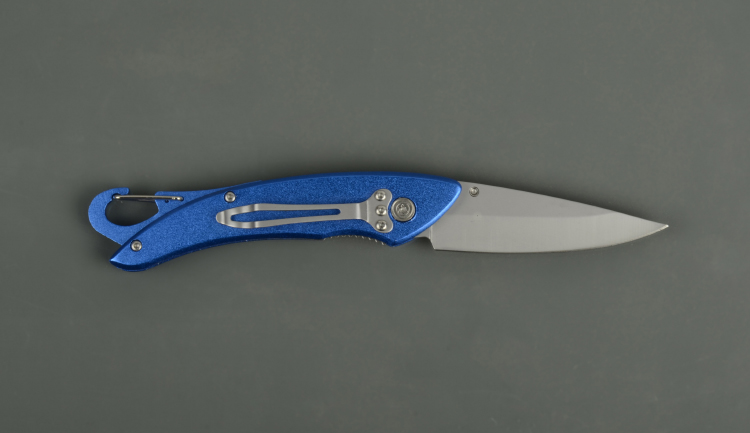 Нож складной Kosadaka N-F30 19,2/12.4 см, 72,8 гр.,син,рук. с карабином