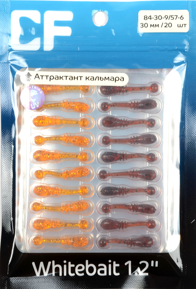 Силиконовая приманка Crazy Fish Whitebait 1,2in 30мм цв.9,57 (кальмар)