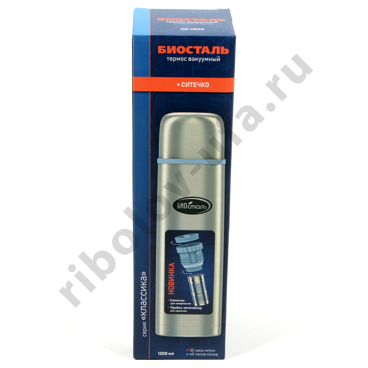 Термос Biostal узк. горло, пробка с ситечком 0,75л (NB-750Z)