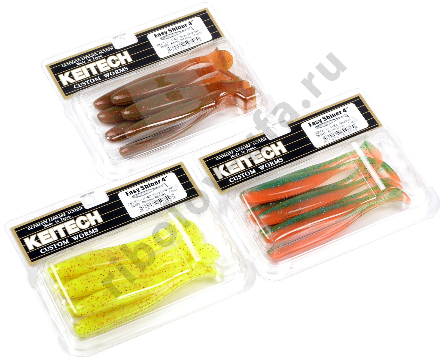 Силиконовая приманка Keitech Easy Shiner 4 inch 10см 5,3гр (7шт/уп) PAL# 10 Bumble Bee