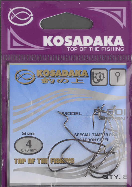 Офсетные крючки Kosadaka B-Soi Worm BN №4 T-0.73 mm L-31 mm