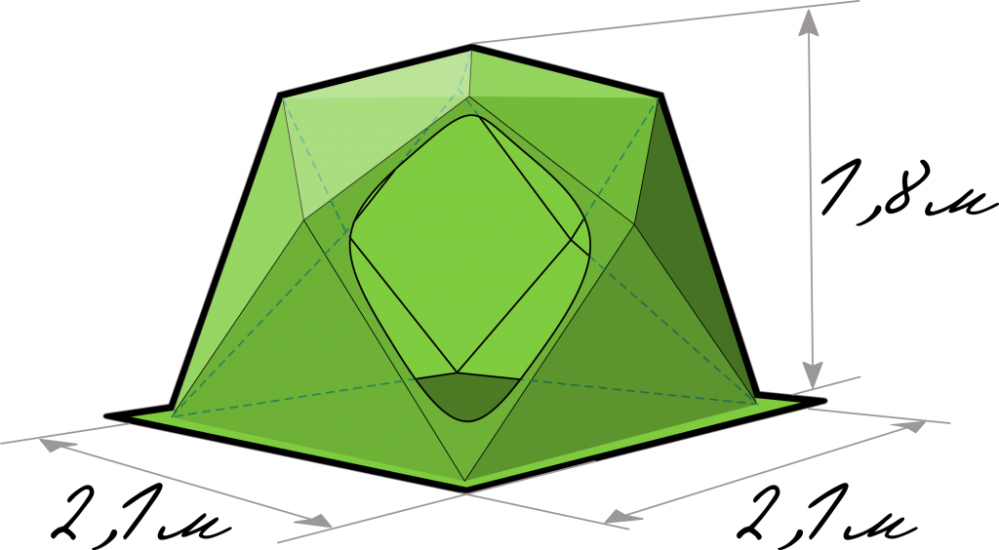 Палатка зимняя Лотос Куб Классик С9 210x210x180  6,2кг стеклопл.армат. АСП