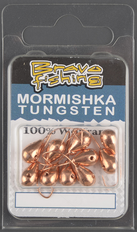 Мормышка вольфрам Bravo Fishing Капля с отверстием 6.00 мм, 2.60г. CU