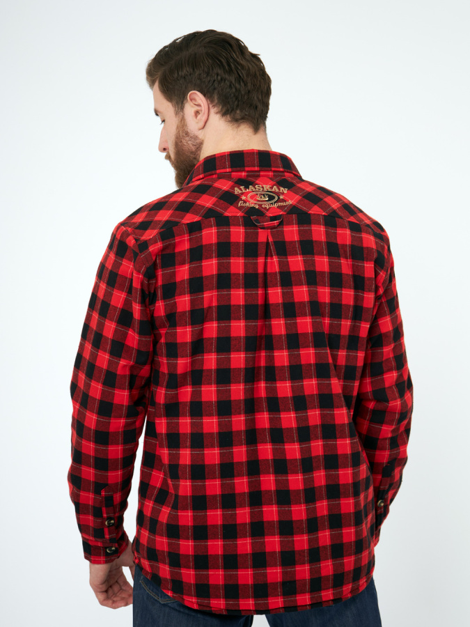 Рубашка Alaskan с мех. подкл. красная клетка р. M
