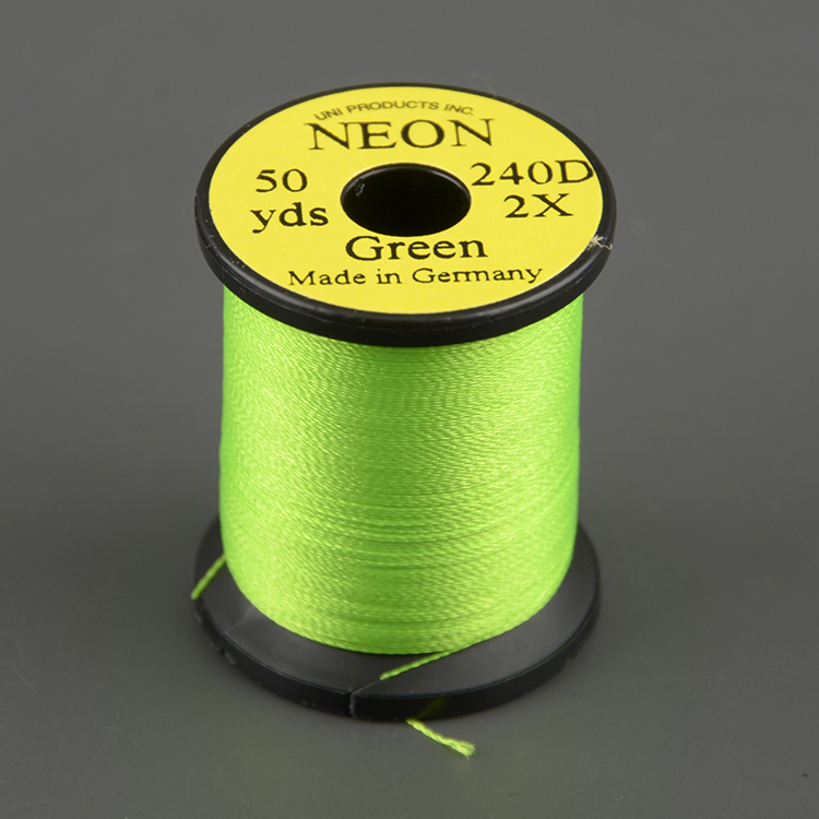 Монтажная нить Uni Neon супер-яркая 1/0 2x Green 50y