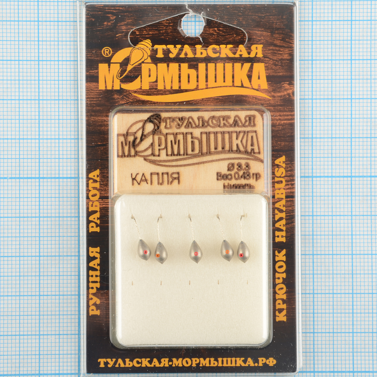 Мормышка вольфрам.Тульская Капля с кембриком 3,3мм никель