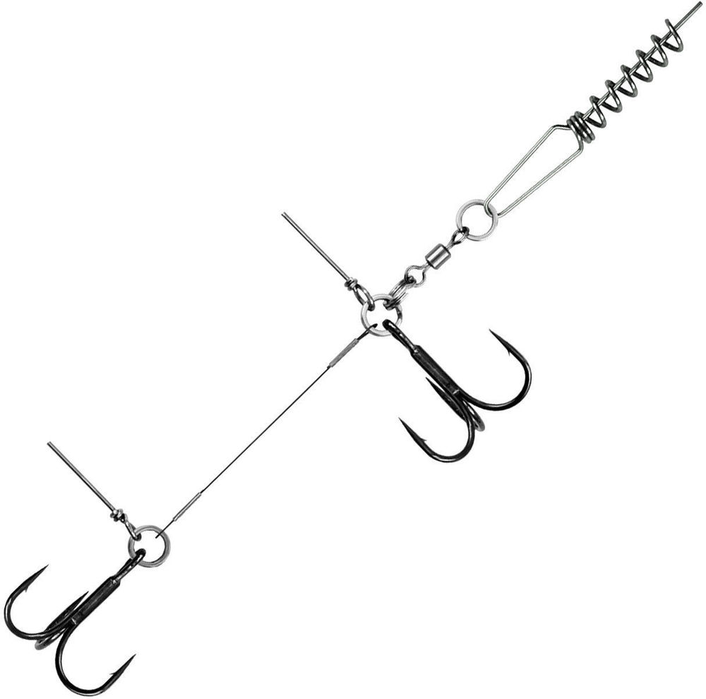 Оснастка титановая стингер Vido со спиралью Jig Spring Soft Baits, размер L