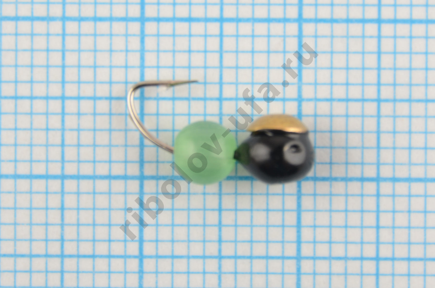 Мормышка Мир Вольфрама Дробь с коронкой с кошачьим глазом на крючке д. 4 мм черная