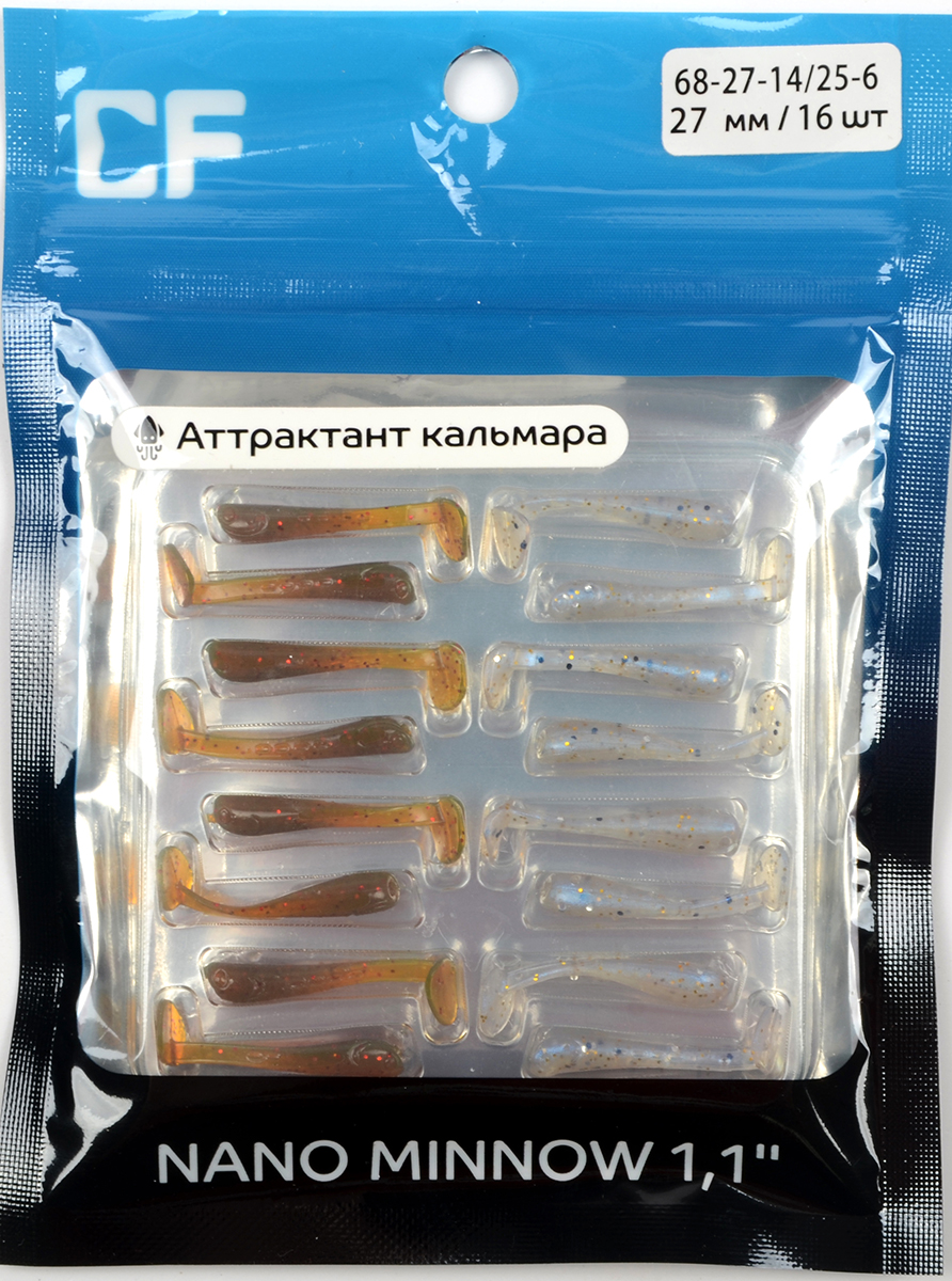 Силиконовая приманка Crazy Fish Nano minnow 1,1in 2,7мм цв.14,25 (кальмар)