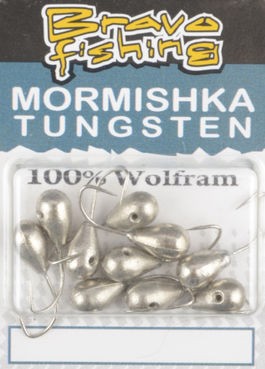 Мормышка вольфрам Bravo Fishing Капля с отверстием 6.00 мм, 2.60г. Sil