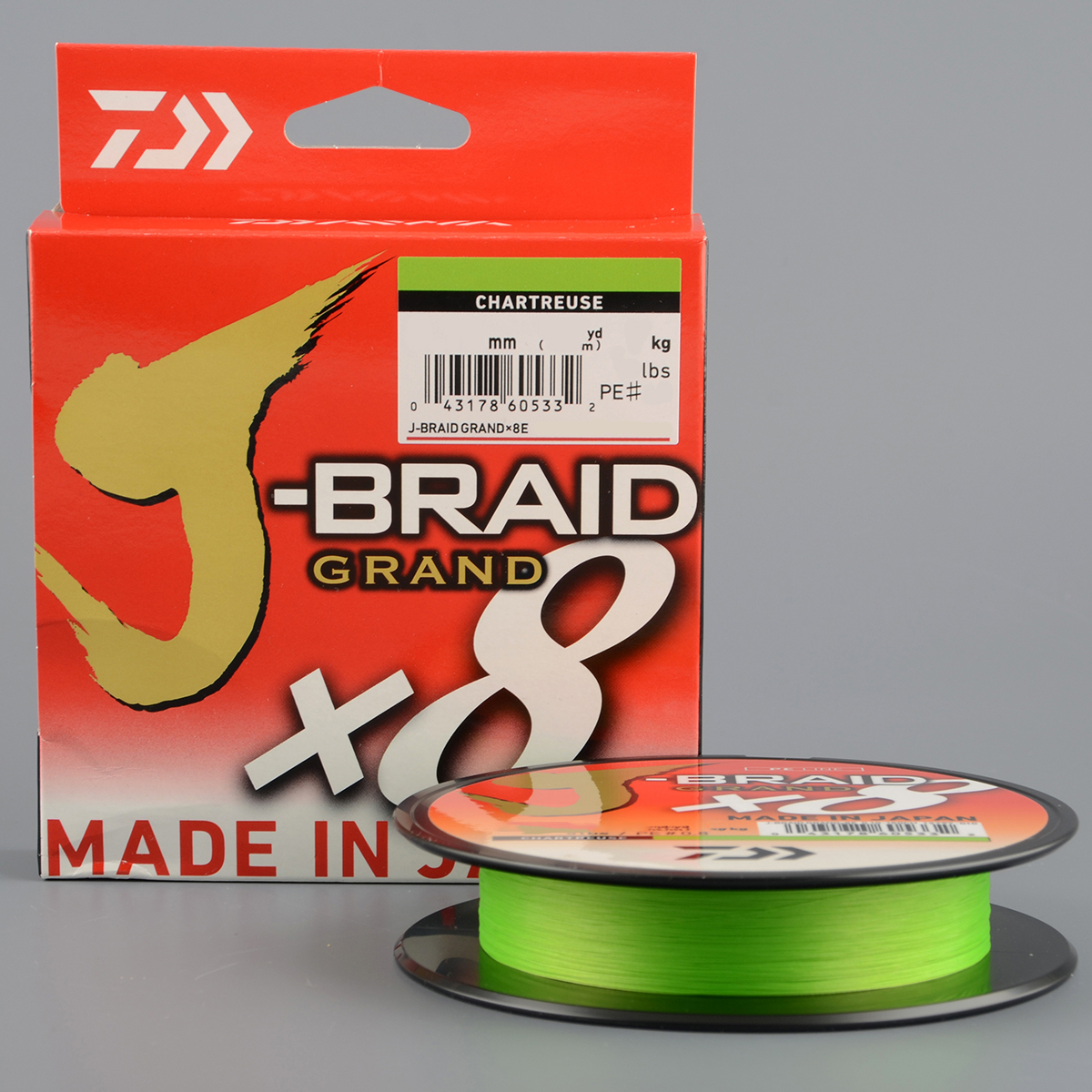 Шнур плетёный Daiwa J-Braid Grand X8E 135м chartreuse 0,10мм