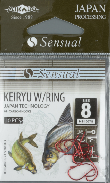 Крючки Mikado - Sensual - Keiryu w/ring №8 R (с ушком)