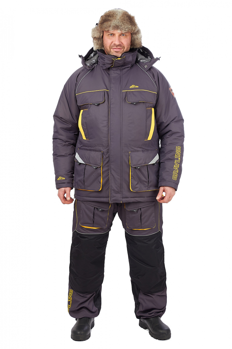 Костюм зимний Novatex Камчатка цв.Серый/Желтый р. 48-50 рост 170-176