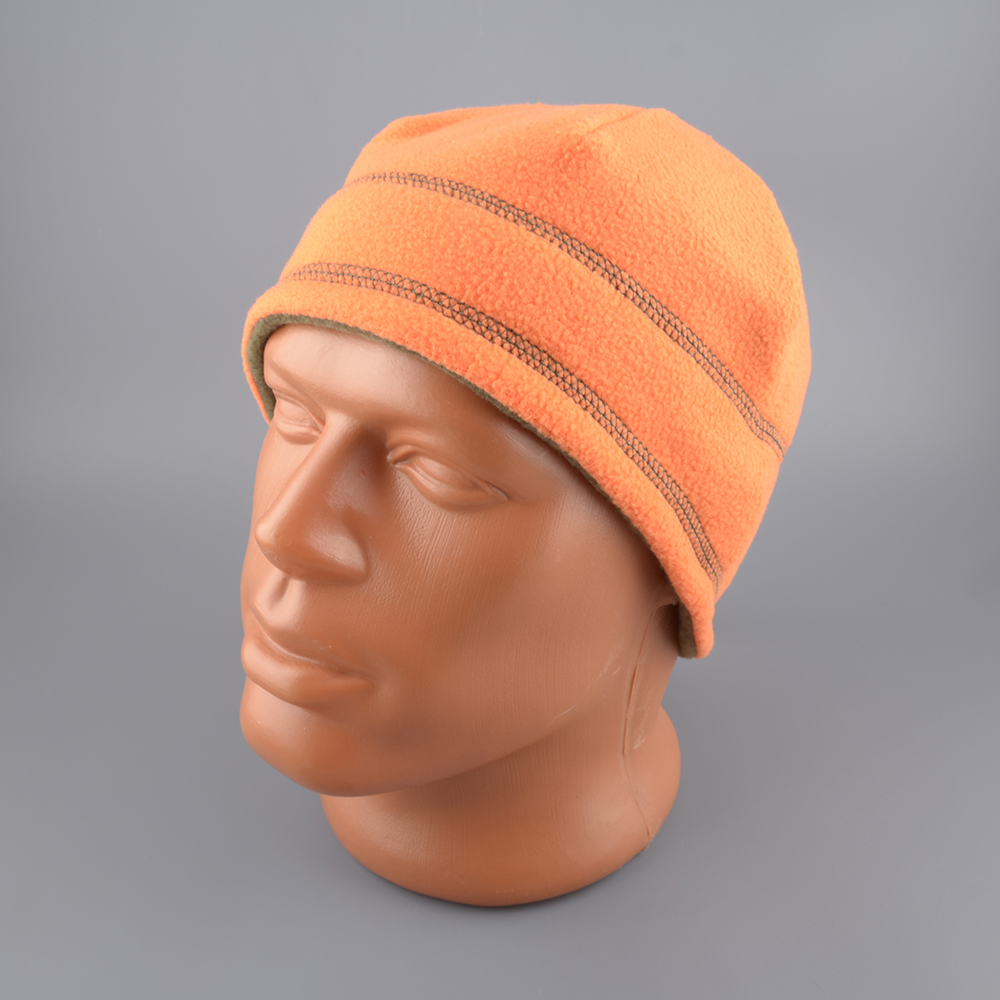 Шапка Huntsman флисовая двусторонняя цв. хаки/оранжевый р. 58-60