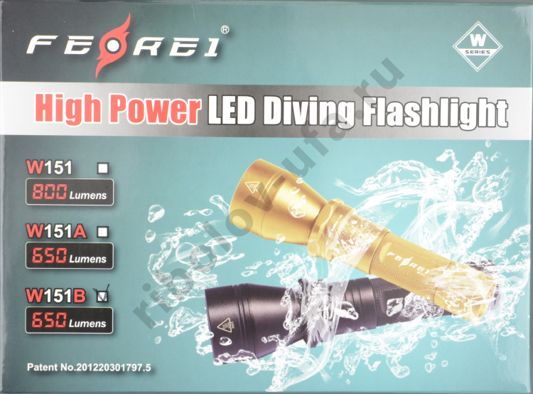 Фонарь Ferei  W151B в комплекте с аккум. и зарядным устр.