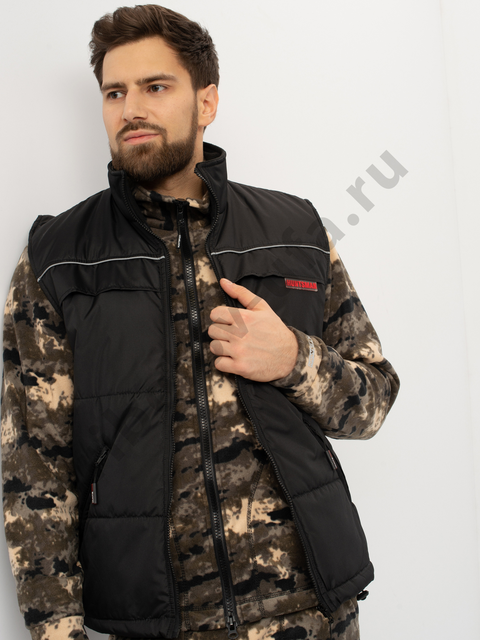 Жилет утепленный Huntsman Беркут цв. Черный ткань Jordon р. 56-58, рост 182