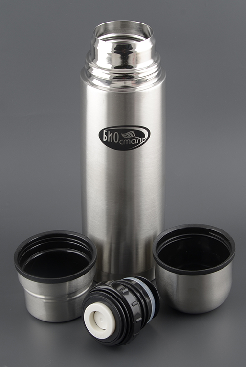 Термос Biostal узк. горло с 2-я чашками 0,75л  (NB-750К2)