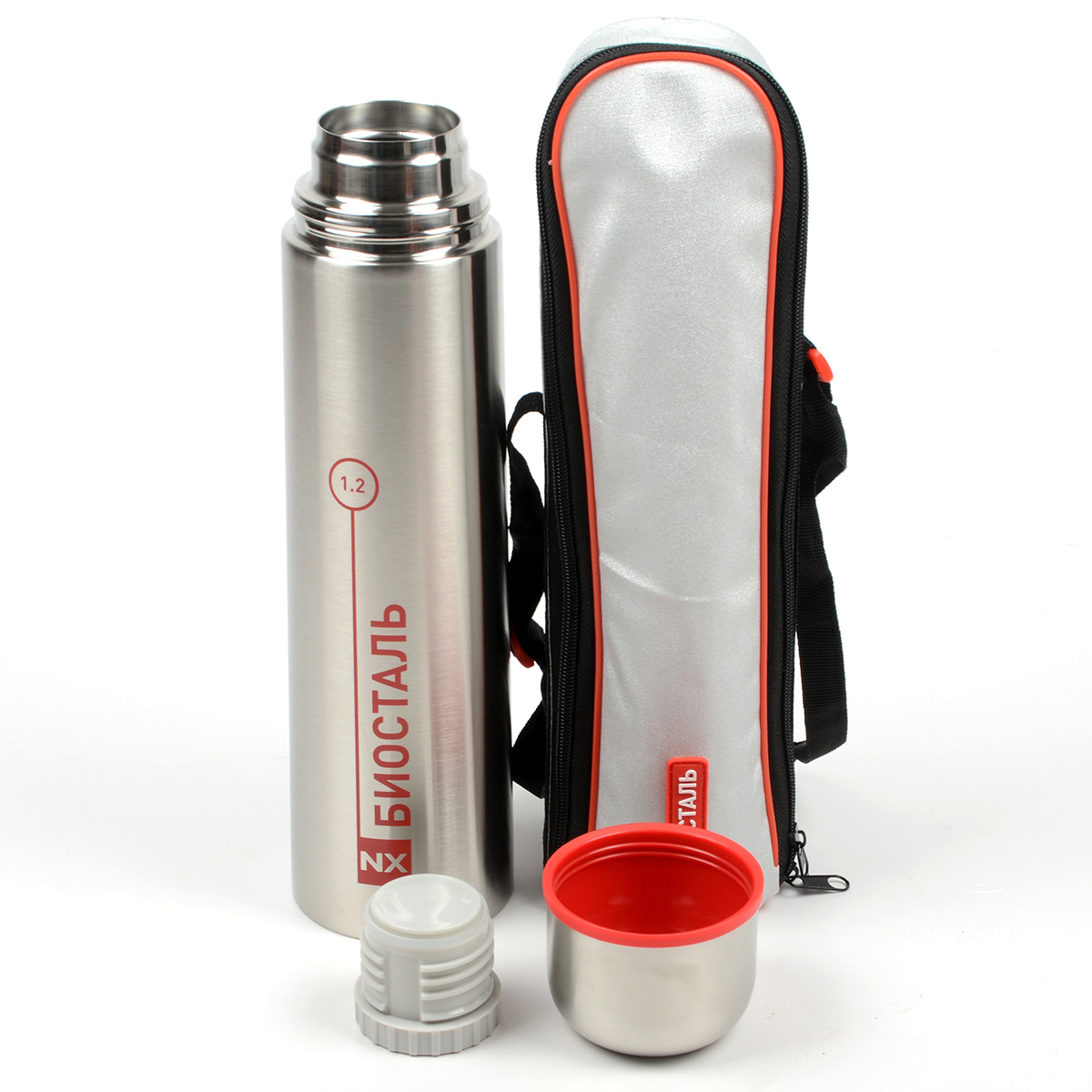 Термос Biostal узк. горло с чехлом 1.2л (NX-1200B)