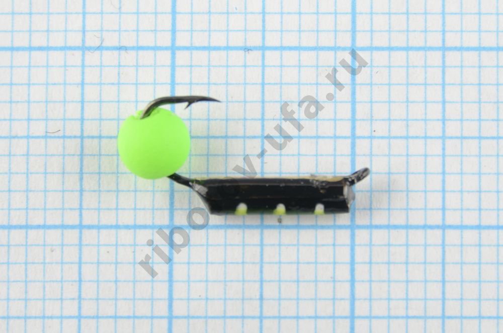 Мормышка вольфрам. Санхар Столбик №1 флуоресцентный шар, 1.5/7 мм, 0.38гр латунь (10 шт/уп)