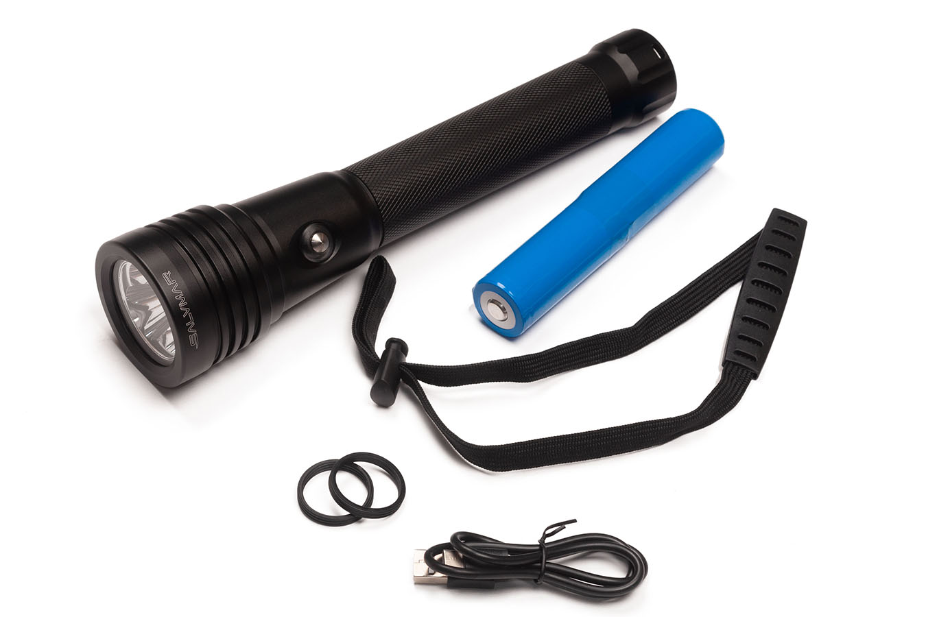 Фонарь подводный Salvimar Rigel 3500 люмен, 3 диода, 2 аккумулятора 26650, Теплый свет