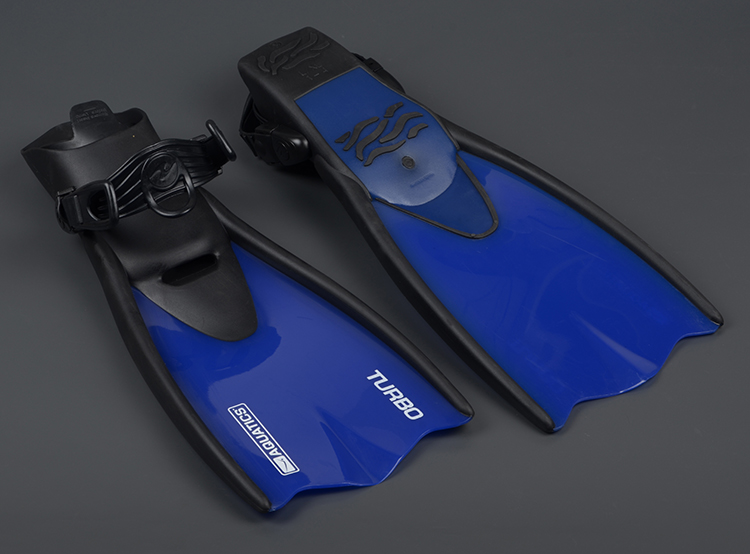 Ласты Aquatics Turbo Junior, с ремешком, синие, р.33-36