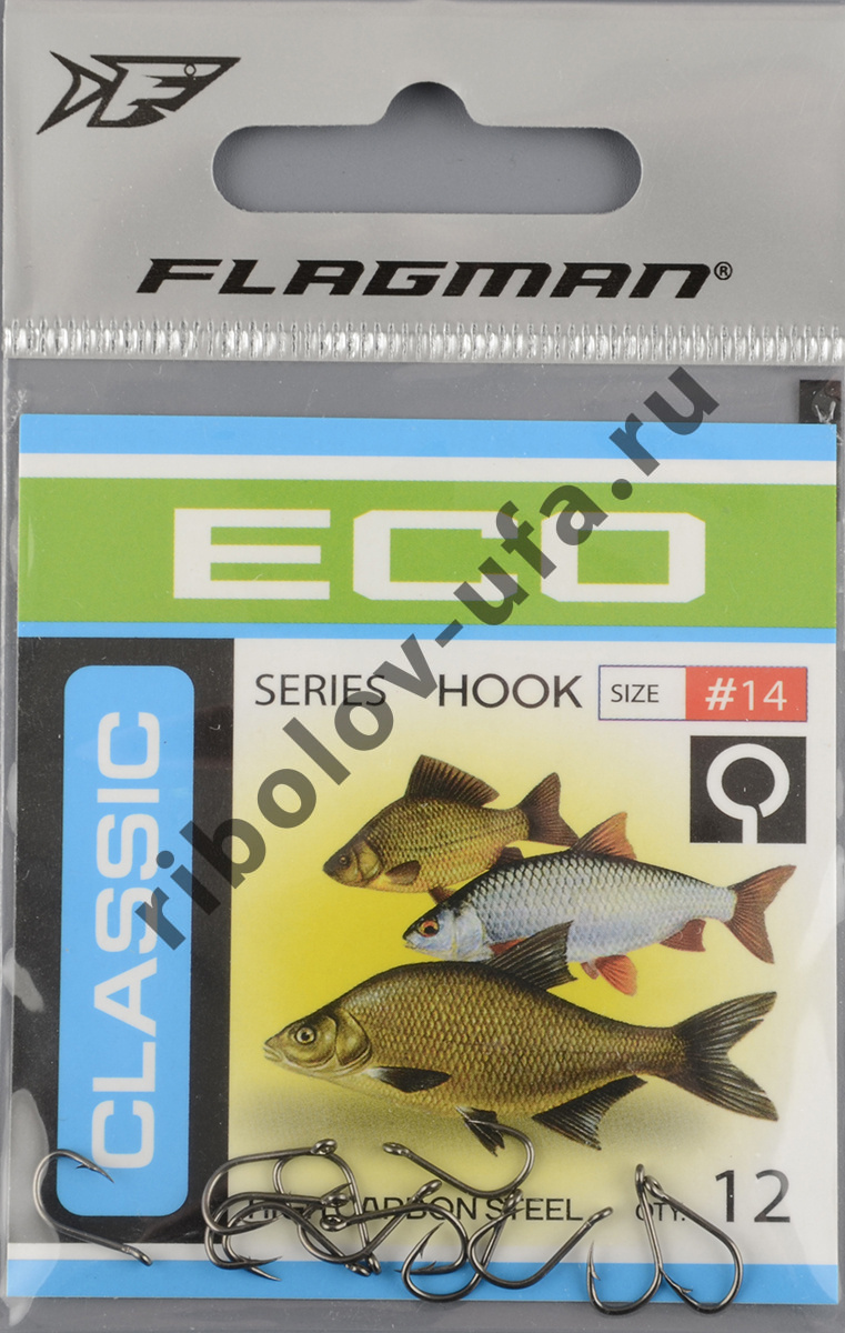 Одинарные крючки Flagman Classic 2 №14 (12шт/уп)