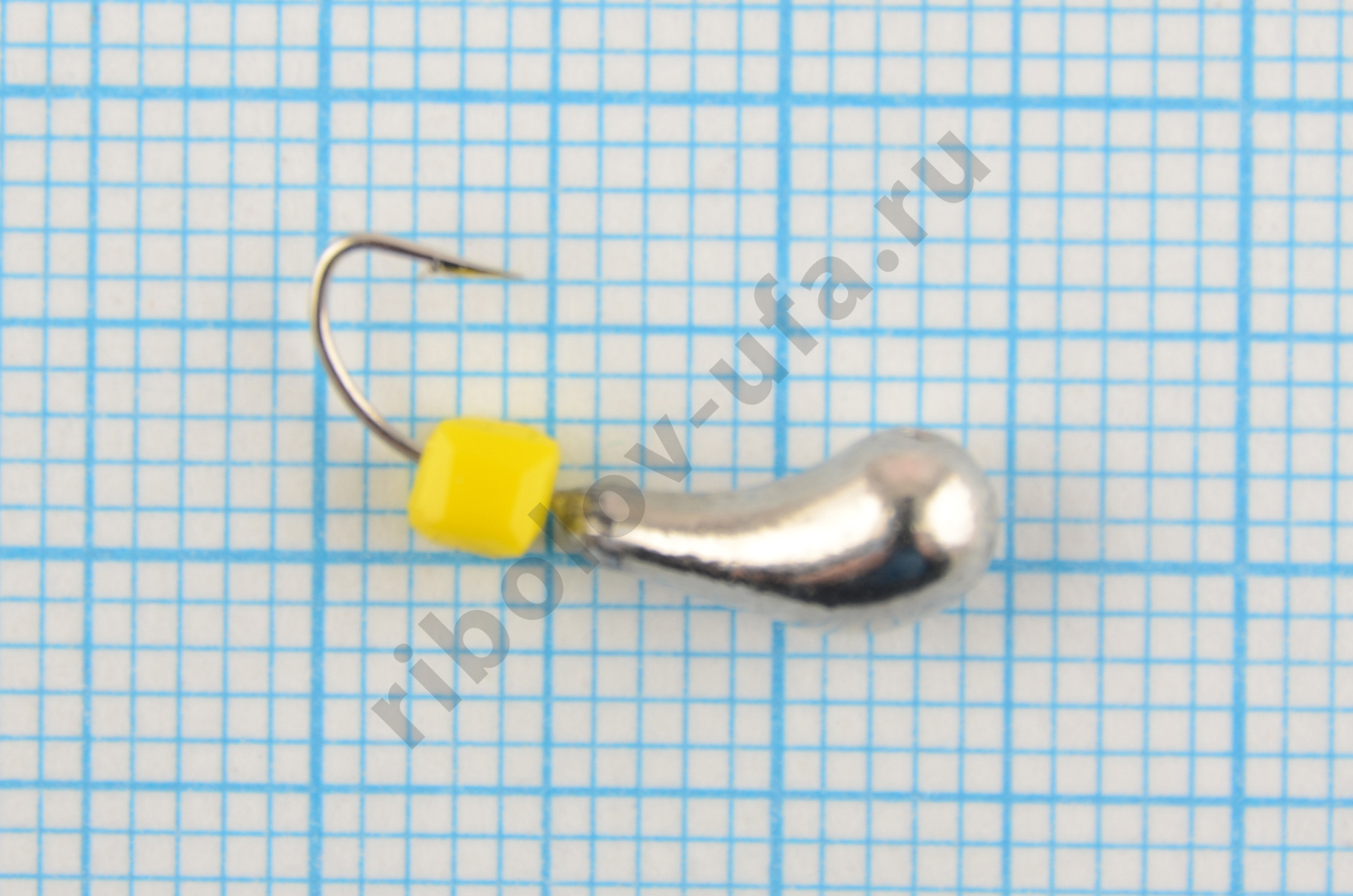 Мормышка Мир Вольфрама Уралка сырный кубик на крючке д. 4 мм серебро