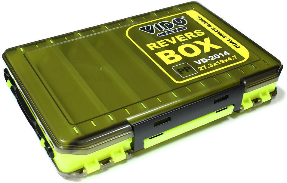 Коробка Vido для приманок VD-2014 Revers Box, размер 27.3х19x4.7 см желтая