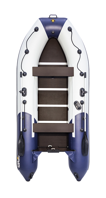 Лодка Ривьера Компакт 3600 СК комби светло-серый/синий