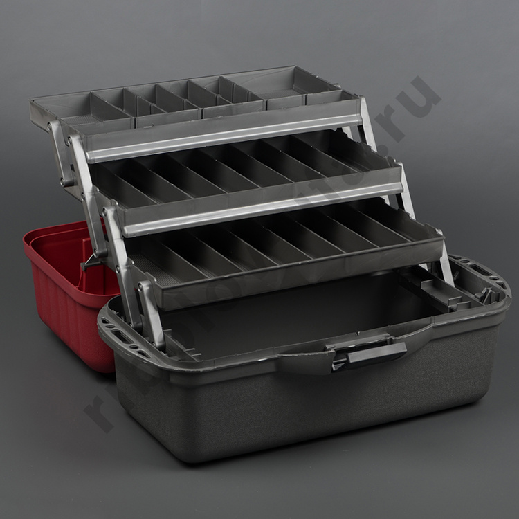 Ящик рыболовный Helios 3-х полочный, цв. красный