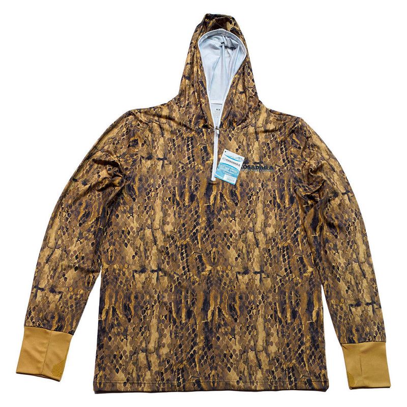 Футболка Kosadaka Ice Silk Sunblock Цв. Sand Snake р. M, UV защита капюшон длинный рукав