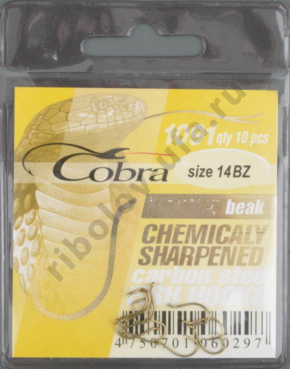 Одинарные крючки Cobra BEAK сер.1091BZ разм.014