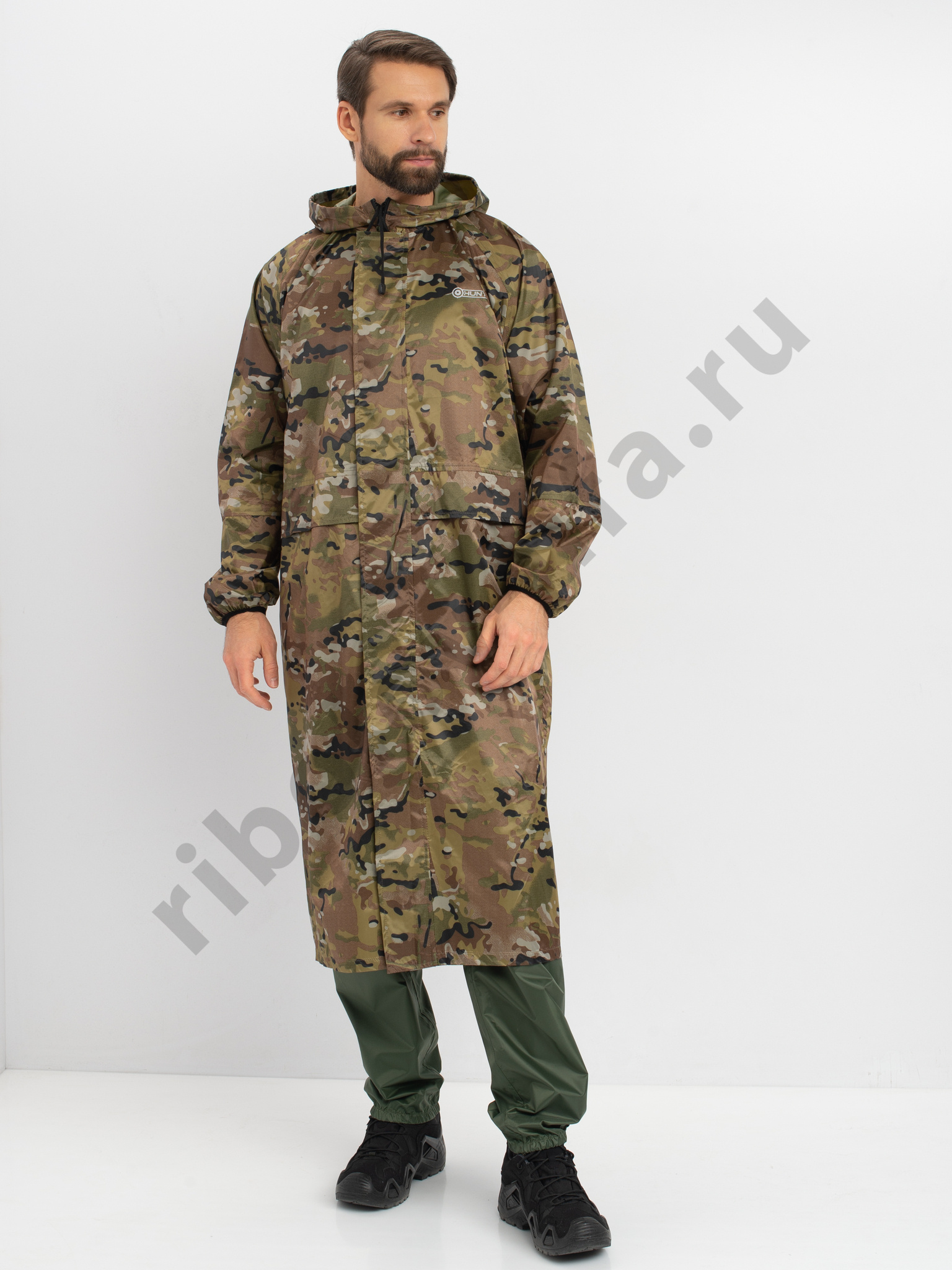 Плащ Huntsman ВВЗ цв. Мультикам Ткань Таффета PVC 20000мм р.48-50, рост 176
