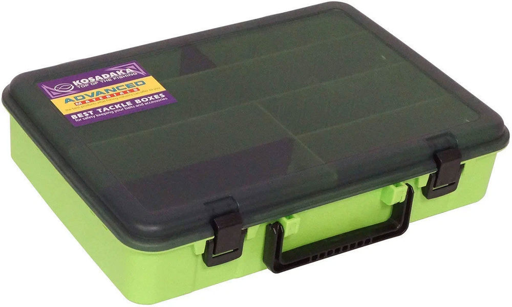 Чемодан Kosadaka 39*27*8см для приманок и снастей, регулируемый, зелёный