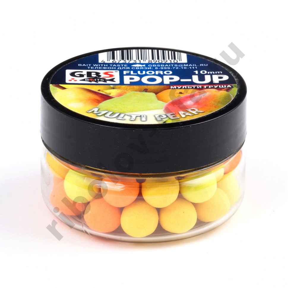 Бойлы GBS Baits Pop-up плавающие 8мм 55гр (банка) Multi Pear груша три цвета