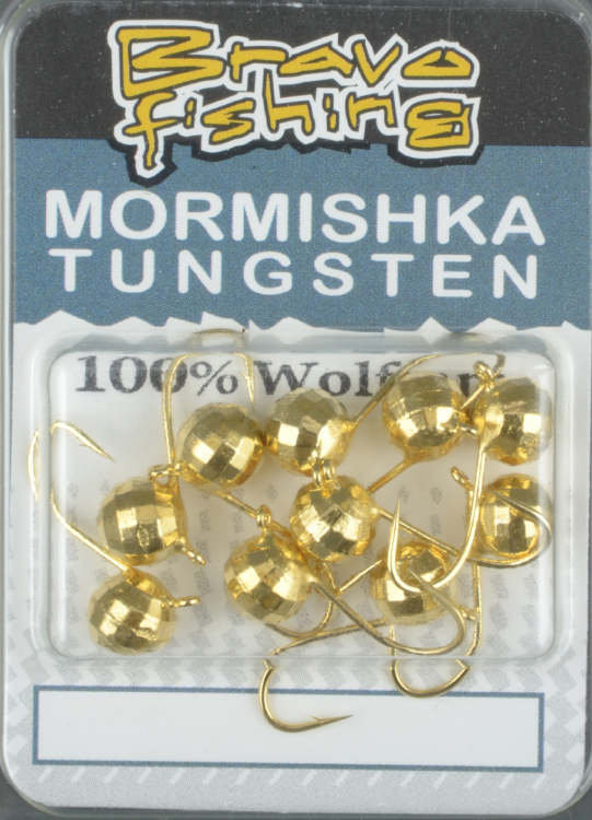 Мормышка вольфрам Bravo Fishing Шар с ушком мелкая грань 7.00 мм 2.00 гр. Go